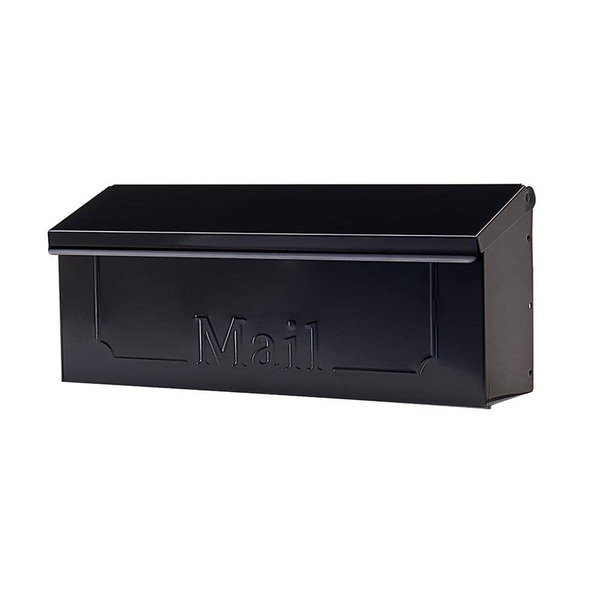 Architectural Mailboxes Townhouse Black, Small, Galvanized Steel, Horizontal, Wall Mount Mailbox