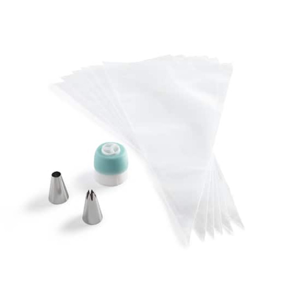 Celebrate It Color Swirl Plastic Coupler, Bag and Tip Decorating Set, 9-Piece Set