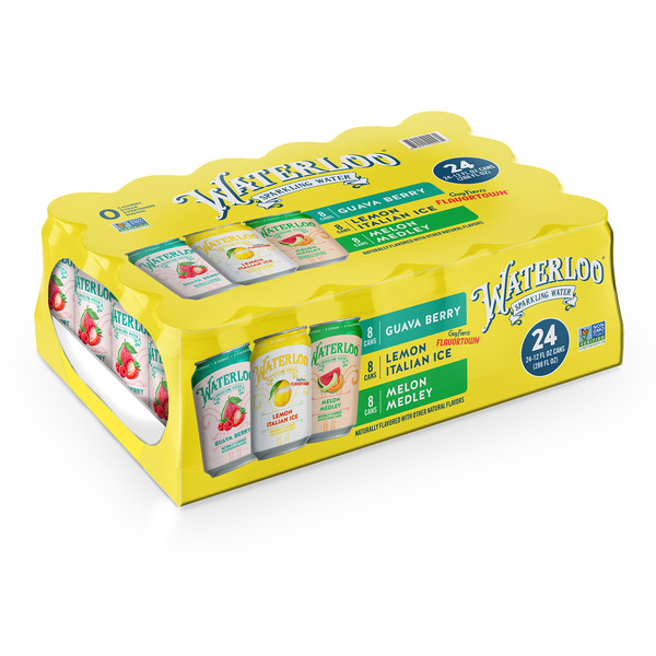 Waterloo Guava Waterloo Sparkling Water Variety Pack: Guava Berry, Lemon Italian Ice ...