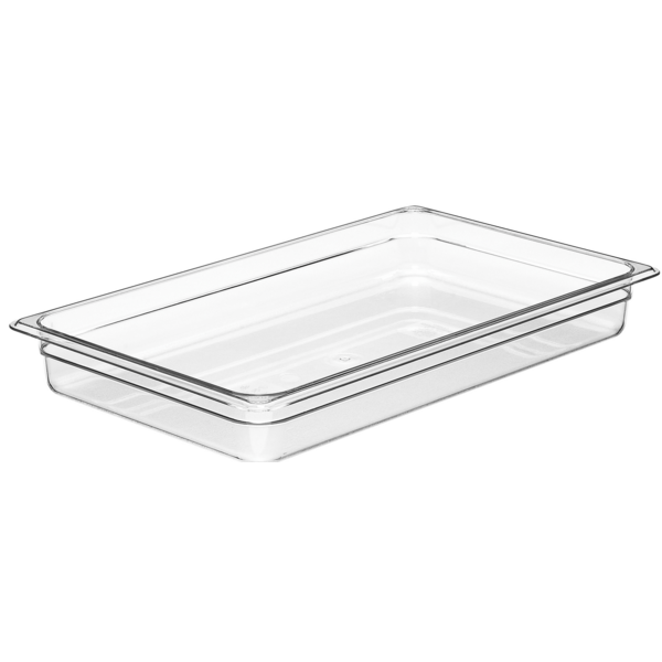 Camwear Food Pan, 8.9 qt. capacity, 2-1/2" deep, full size, polycarbonate, clear, NSF