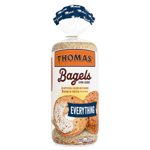 Food Lion Now Thomas’ 6 ct, Everything, Bagels, 9g Protein, Kosher ...