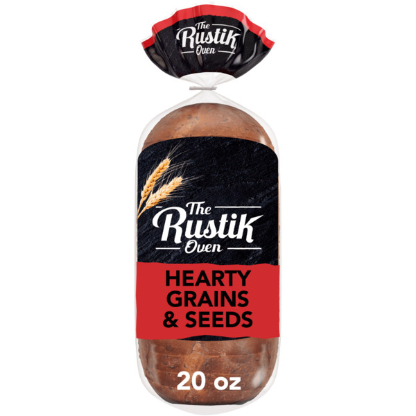 The Rustik Oven Hearty Grains & Seeds, Hearth Style Loaf, Sliced Multigrain Bread, 20 oz