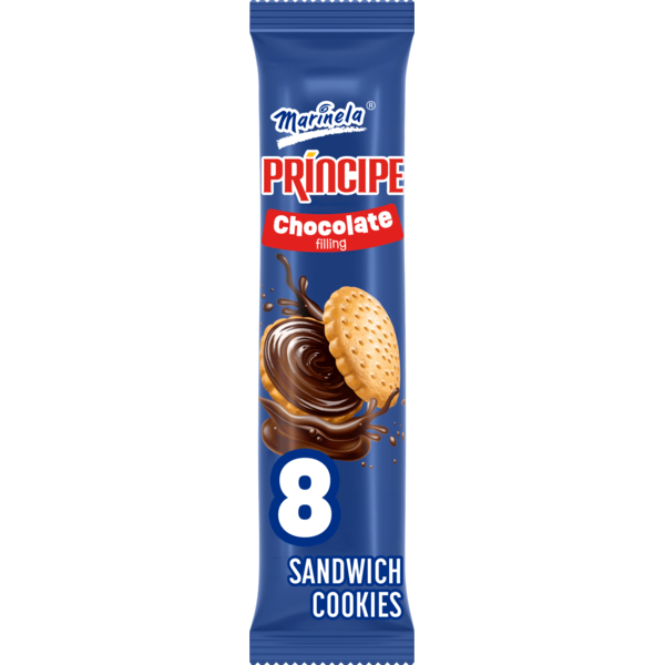 Marinela Principe, 8 ct, Chocolate, Sandwich Cookies, Cookie Sandwiches, 2.96 oz