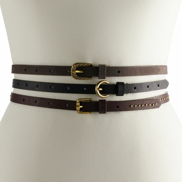 Sonoma Goods For Life Women's 3-for-1 Thin Belt Set
