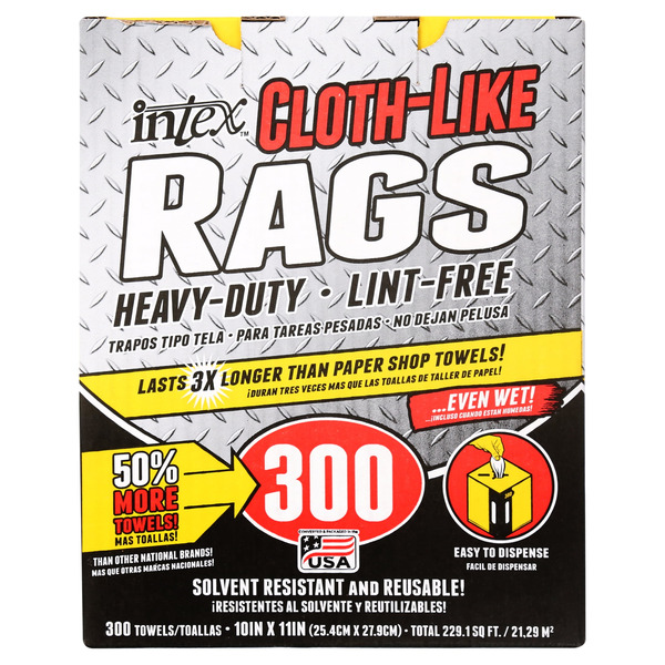 Walmart Intex Heavy Duty Lint Free Cloth-Like Rags Box Same-Day ...