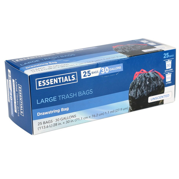 Garbage Essentials Dollar Tree Essentials Large Trash Drawstring Bags Unscented Same-Day ...