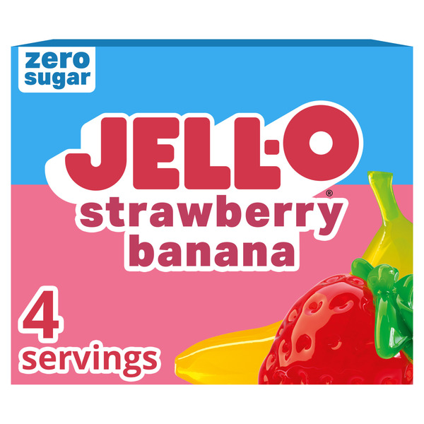 Jell-O Zero Sugar Strawberry Banana Flavor Gelatin Same-Day