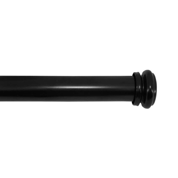 Home Decorators Collection 36 In. - 72 In. End Cap Telescoping 1 In. Single Curtain Rod In Matte Black