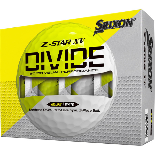 Srixon 2025 Z-Star XV 9 Divide Golf Balls - White & Yellow