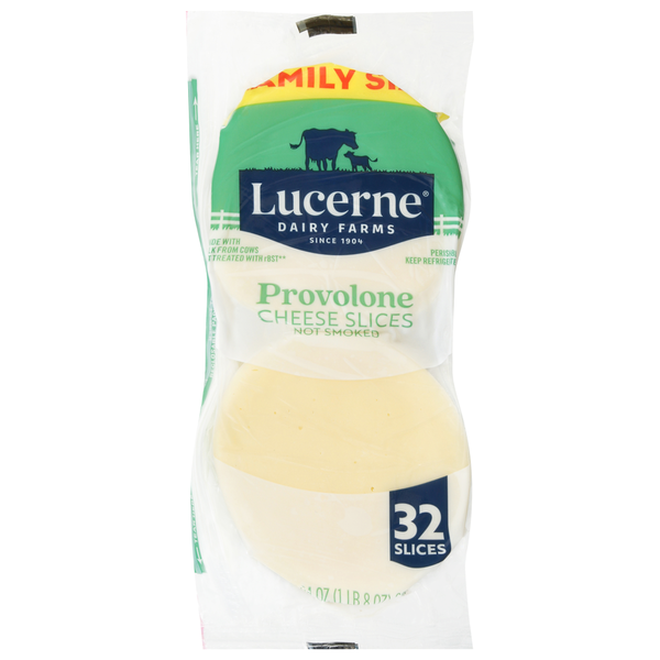 Lucerne Cheese Slices, Not Smoked, Provolone, Family Size