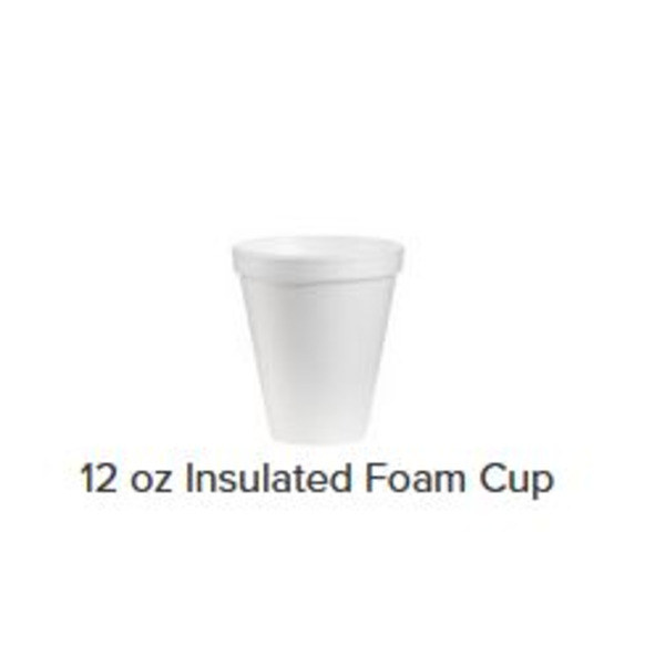 Dart - 12J16 - White Foam Cup - 25/12 oz