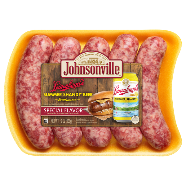 Johnsonville Leinenkugel's Summer Shandy Beer Bratwurst Same-Day