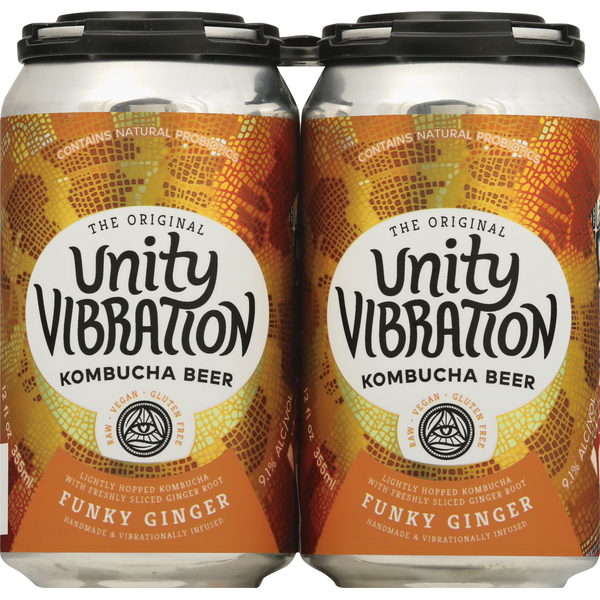 Unity Vibration Kombucha Beer, Funky Ginger
