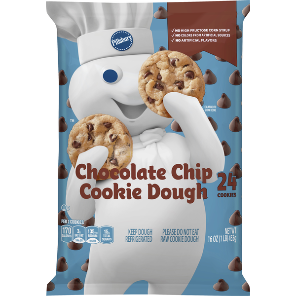 Pillsbury Cookie Dough, Chocolate Chip (24 each) Instacart