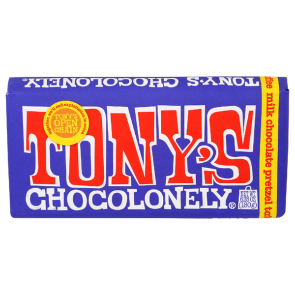 Tony's Chocolonely 42% Dark Milk Chocolate Pretzel & Toffee Bar