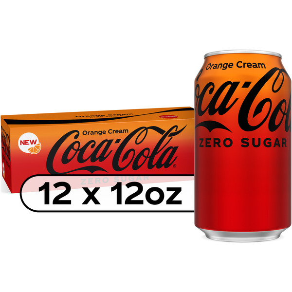 Coca Cola Zero Sugar Orange Cream Cola Soda Cans