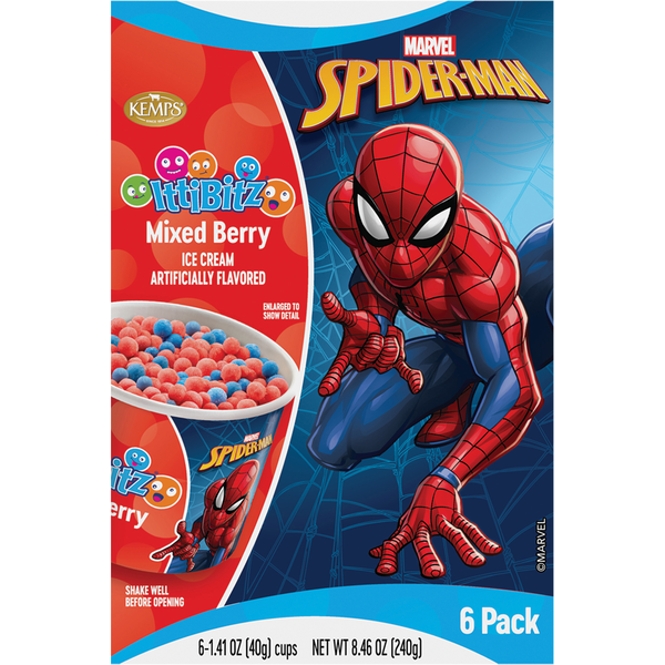 Kemps IttiBitz Marvel's Spider-Man Mixed Berry Ice Cream Cups Same