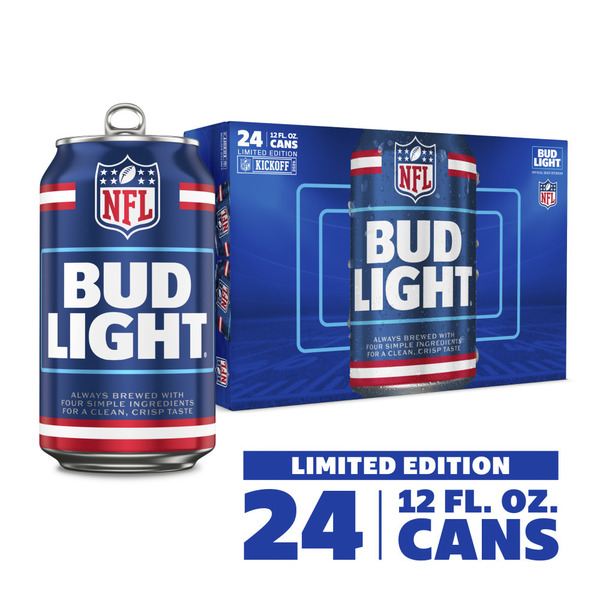 Bud Light American Lager Beer 24 Pack, 12 Fl Oz Cans Same-Day