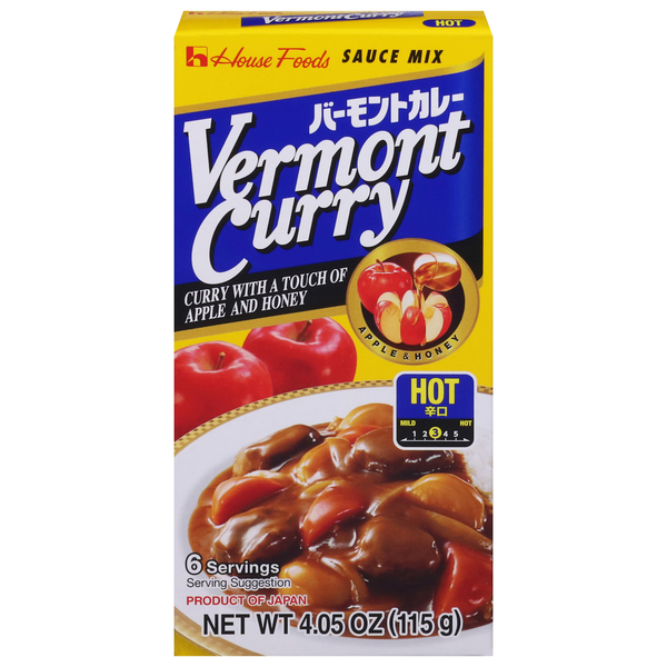 House Foods Sauce Mix, Hot, Vermont Curry