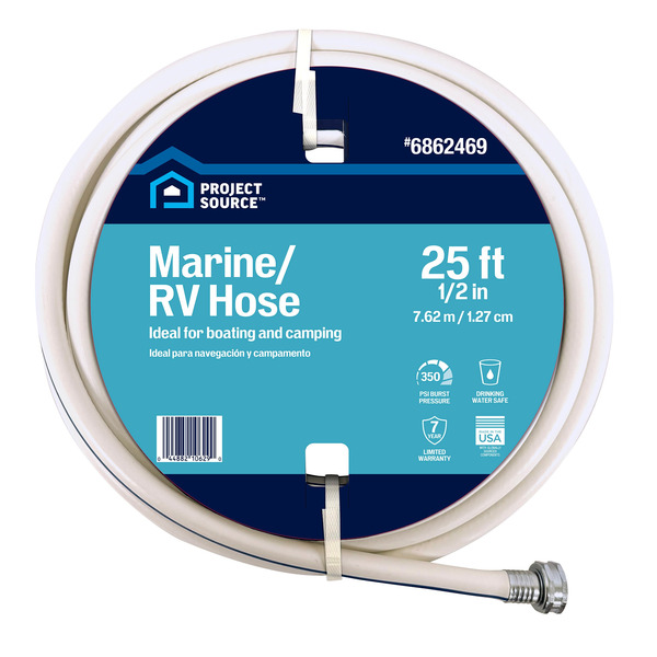 Project Source 1/2-in x 25-ft Light -Duty Vinyl White Hose