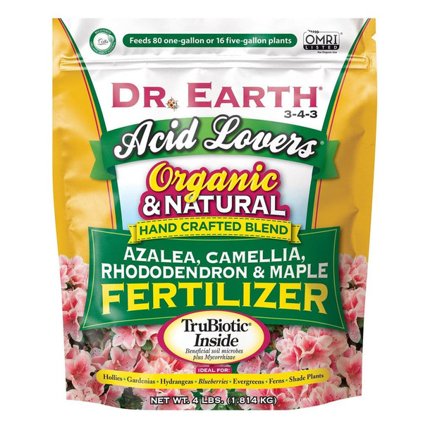 Dr. Earth 4 Lbs. Organic Acid Lovers Azalea Camellia Rhododendron And Maple Fertilizer Dry Fertilizer