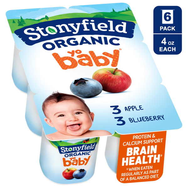 Stonyfield Organic YoBaby Apple/Blueberry Whole Milk Yogurt with