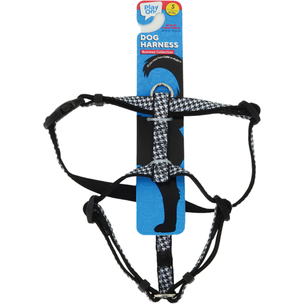 Play On Houndstooth Puffy Dog Harness, Small