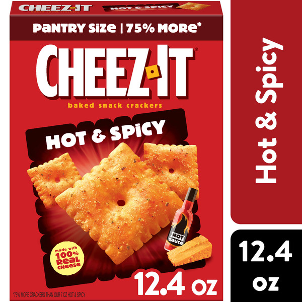 cheechee70ページ Cheez-It Hot and Spicy Cheese Crackers, Baked Snack Crackers, 12.4