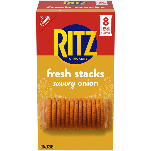 Ritz Fresh Stacks Savory Onion Crackers, Travel Snacks, Multi