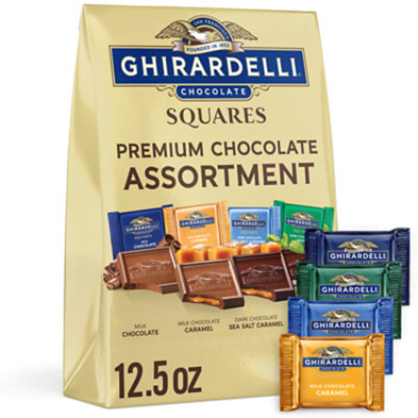 Ghirardelli Premium Chocolate Assortment SQUARES, 12.5 oz Bag