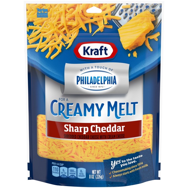 Kraft Shredded Sharp Cheddar Cheese with a Touch of Philadelphia (8 oz