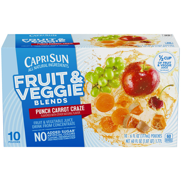 Capri Sun Fruit & Veggie Blends Punch Carrot Craze Juice Drink