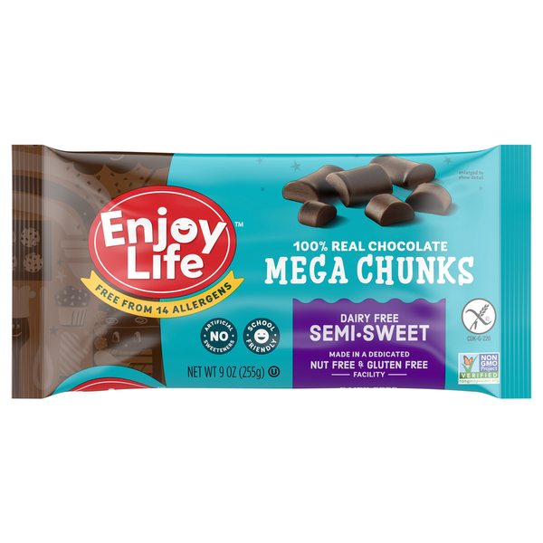 Enjoy Life Foods Mega Chunks, Dairy Free, Semi-Sweet, 100% Real