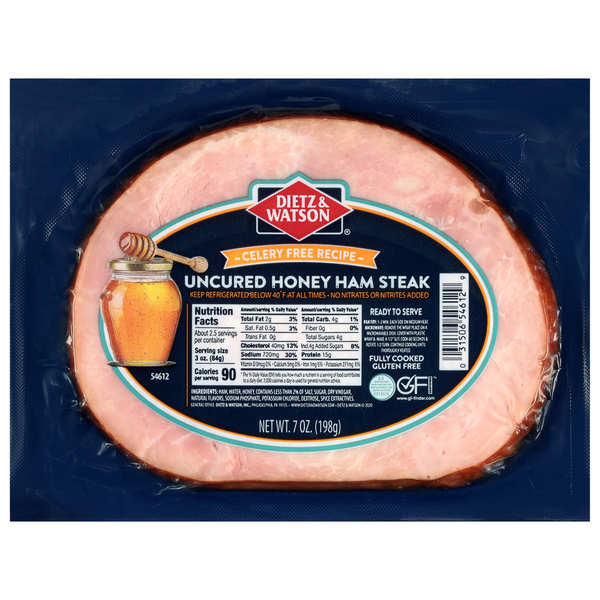 Dietz & Watson Celery Free Recipe Uncured Honey Ham Steak Same-Day