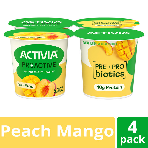Activia Proactive Peach Mango Prebiotic and Probiotic Yogurt