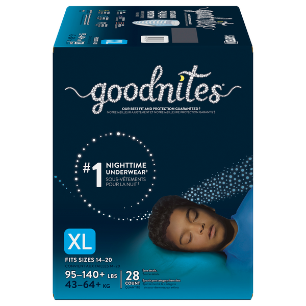 Goodnites Boys' Nighttime Bedwetting Underwear, Size Extra
