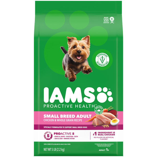 IAMS Proactive Health Small Breed Adult Dry Dog Food Chicken & Whole Grain Recipe, (4) 5 lb. Bags