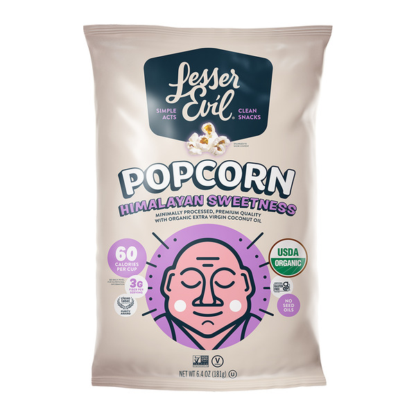 LesserEvil Organic Popcorn, Himalayan Sweetness