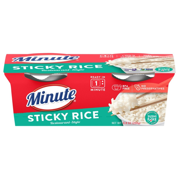 Big Cup Rice Minute Rice Ready-To-Eat Restaurant-Style Sticky Rice, Microwaveable ...