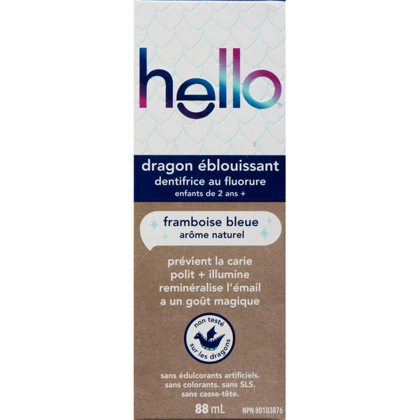 hello Dragon Dazzle Blue Raspberry Toothpaste for Kids Same-Day ...