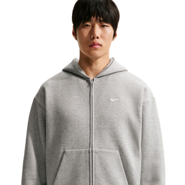 Nike Men's Solo Swoosh Fleece Full-Zip Hoodie, L - Dark Grey Heather
