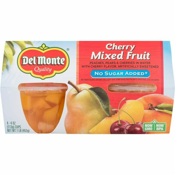 Del Monte Cherry Mixed Fruit Plastic Fruit Cups with No Sugar