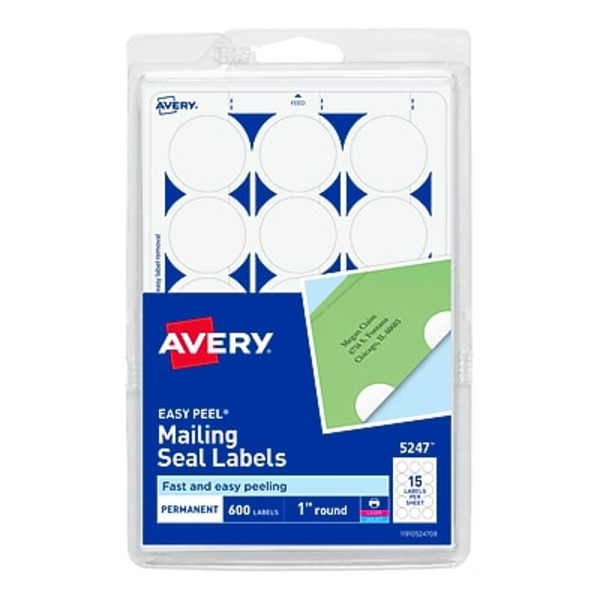 Avery 13928/5247 White Print-or-Write Mailing Seals