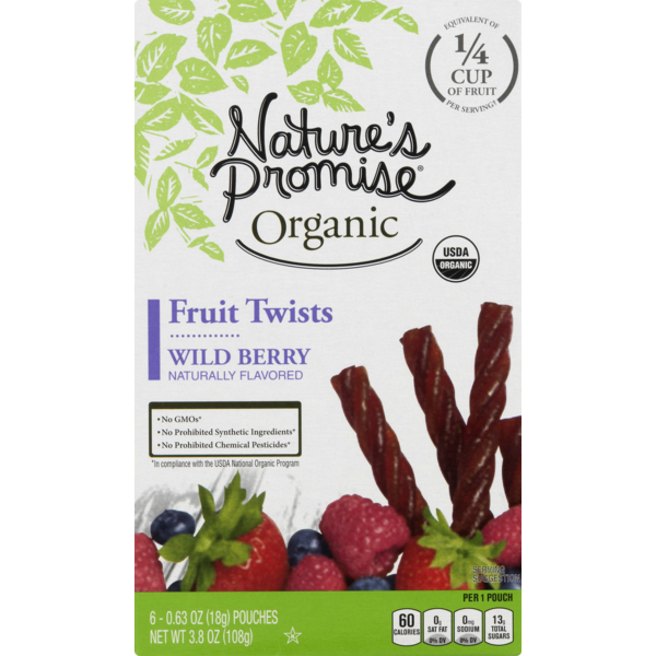 Nature's Promise Organic Wild Berry Fruit Twists (0.63 oz) Instacart