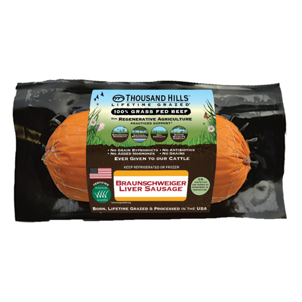 Thousand Hills Lifetime Grazed Braunschweiger Liver Sausage Same