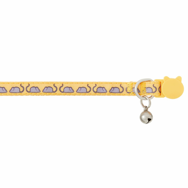 Whisker City Mice Print Easy Release Kitten & Cat Collar - Yellow