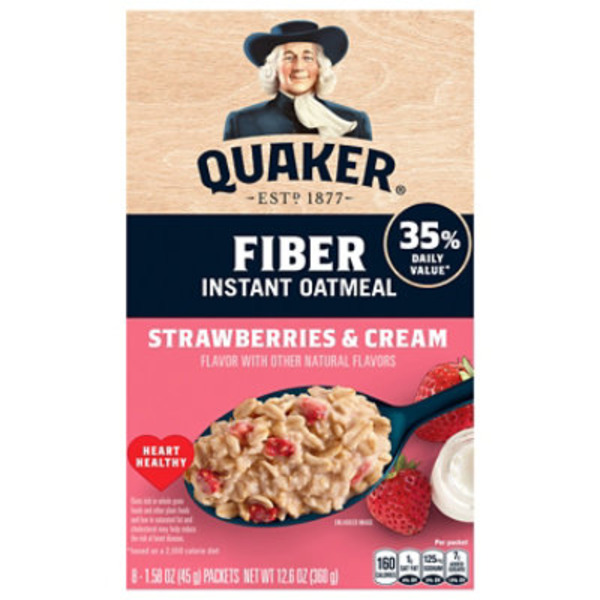 Quaker Fiber Instant Oatmeal Strawberries & Cream