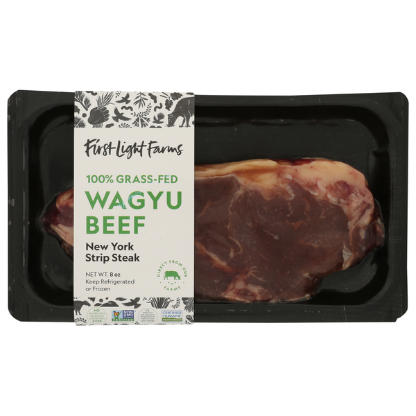 First Light Farms 100% Grass Fed Wagyu Ny Strip Steak