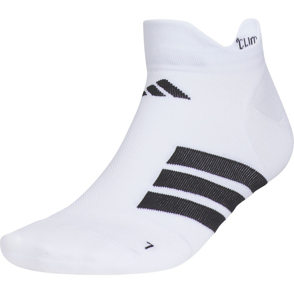 adidas Adizero Running Single No Show Socks, L - White/Black