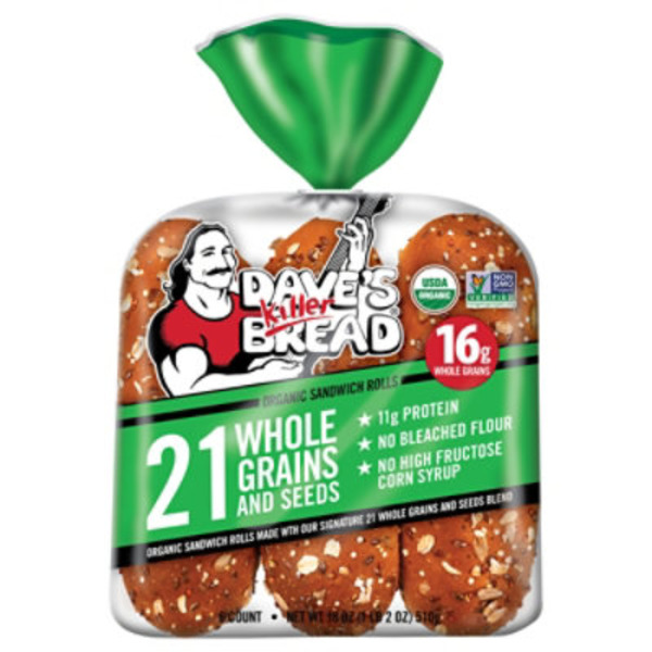 Dave's Killer Bread Sandwich Rolls, Organic, 21 Whole Grains and Seeds